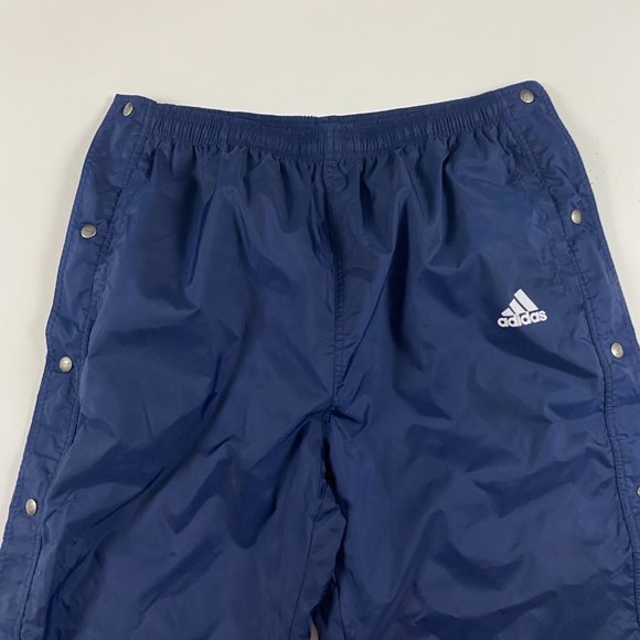 Vintage Y2K Adidas Tear Away Track Pants Mens 2XL Windbreaker Blue Snap Athletic - Picture 4 of 11